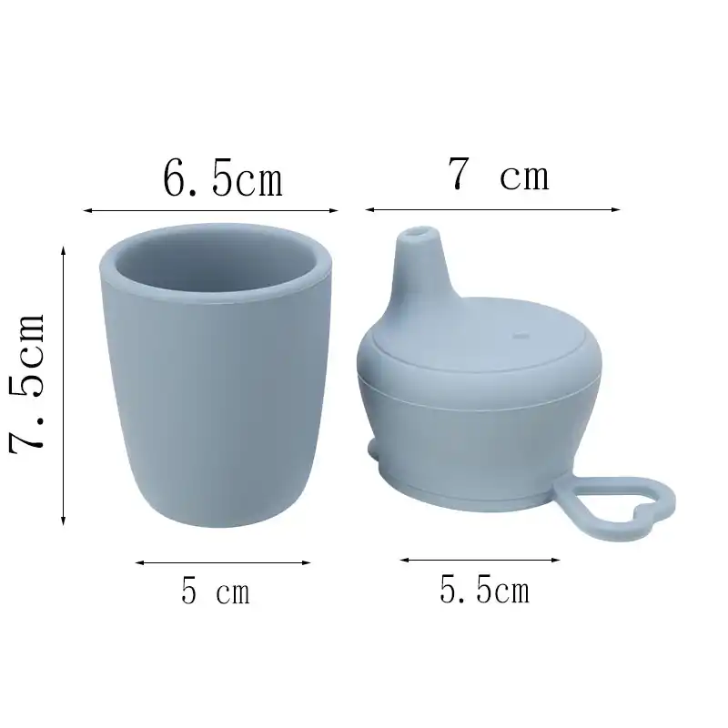 1 Ensemble Tasse D Alimentation En Silicone Pour Bebe Stockage De Collations Tasse De Boisson Portable Tasse De Paille Tasse De Stockage Des Aliments Couvercle Universel Tasse De Paille Douce Sans Bpa