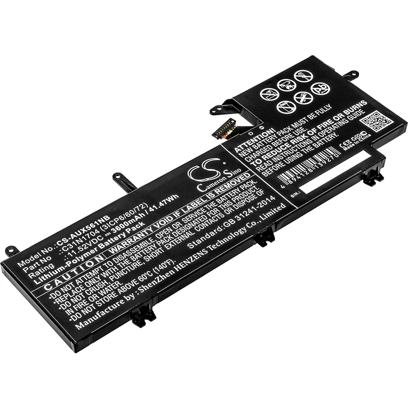 Cameron sino 3600 мА/ч, Батарея для Asus Q535U Q535UD Q535UD-BI7T11 UX561UD UX561UD-1A ZenBook флип-15, 0B200-02650000