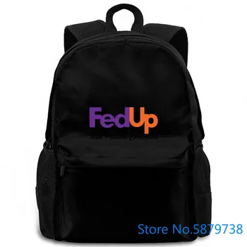 

Fed Up with Political Correctness - Political Brand Black women men backpack laptop travel school adult student