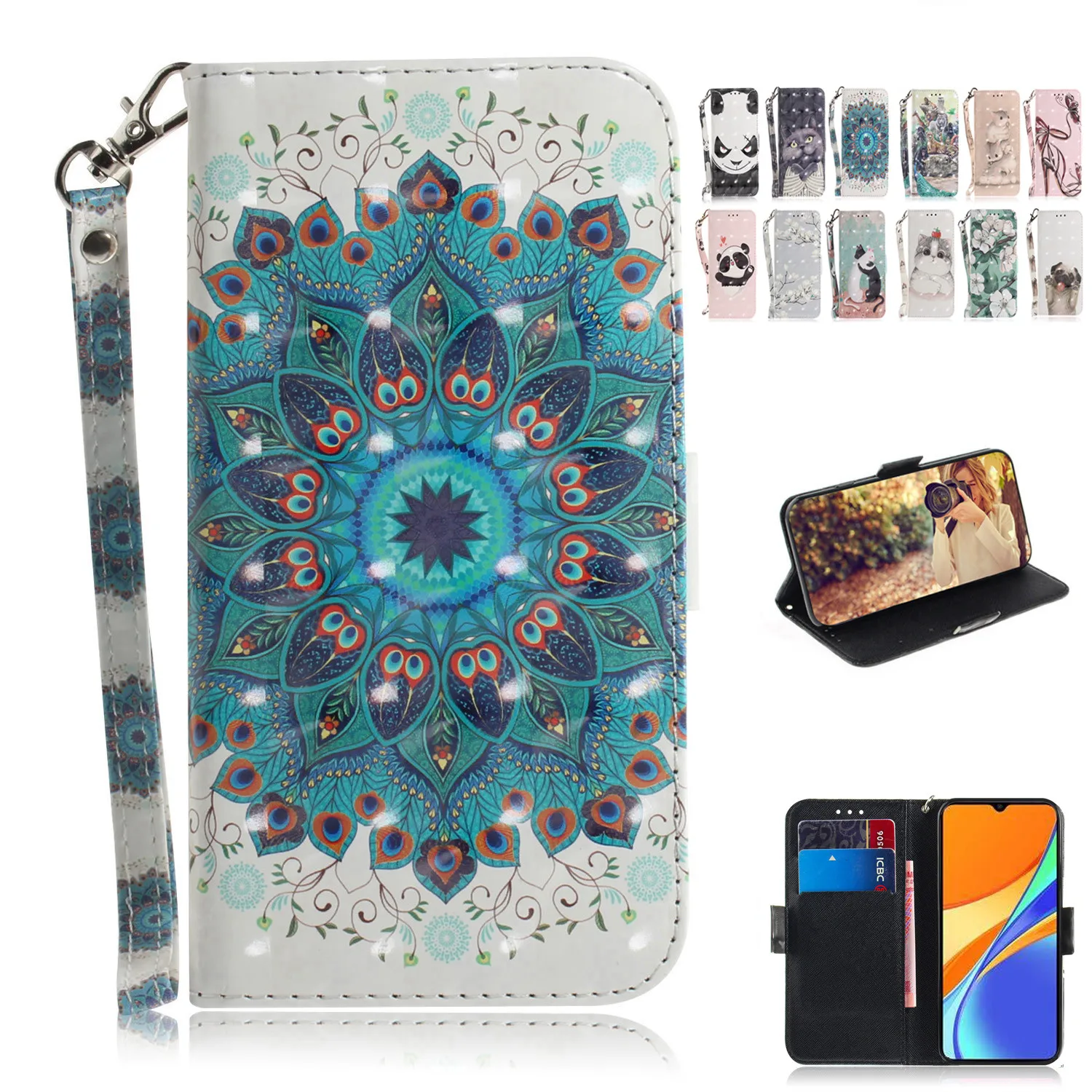 Чехол для Xiaomi Mi Note 10 9 A2 Lite A3 Poco F1 CC9E 9T CC9 Pro Redmi 9A 9C 7 8T 8 9S Max кожаный чехол бумажник|Чехлы-портмоне| |