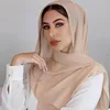 Women Plain Bubble Chiffon Scarf Hijab Printing Solid Color Shawl Headband Muslim Hijabs Turban Chiffon Scarves Bandana 83colors ► Photo 2/6