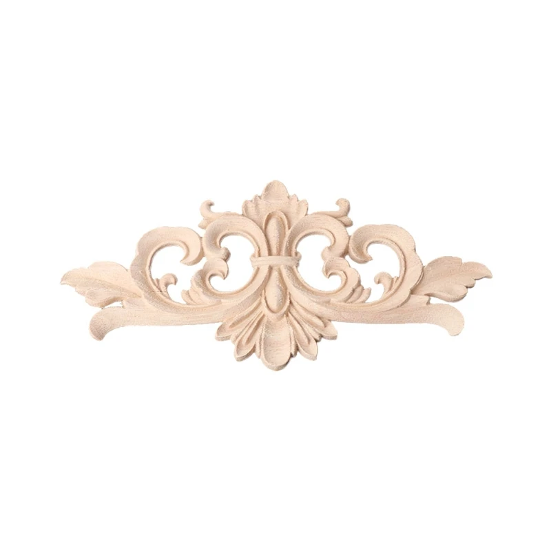 X6HD Wood Carved Corner Onlay Applique Frame Decoration Furniture 
