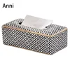 Modern Mosaic Ceramic Tissue Boxes European Simple Creativity Napkin Holder Desk Paper Towel Storage Box Living Room Decoration 4