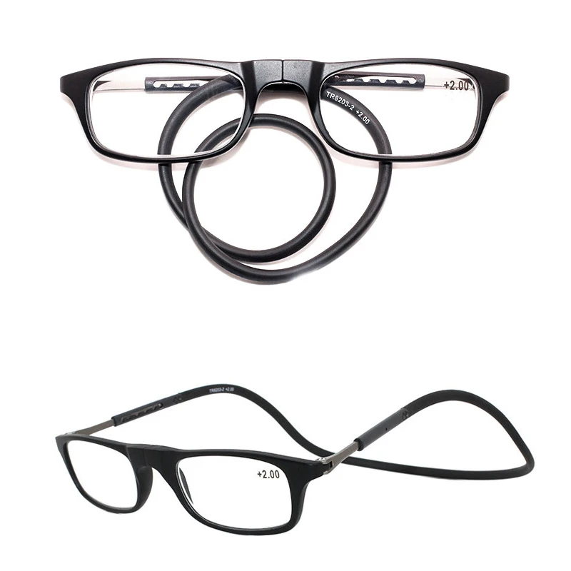 

TR90 Reading Glasses For Men Women Eyeglasses Adjustable Length Fashion Reading Glasses Eyewear Magnetic Suction Neck Design New