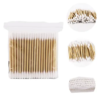 

100pcs/ Pack Double Head Soft Cotton Swab Women Makeup Buds Tip Wood Sticks Nose Ears Cleaning Healthy Care Tools