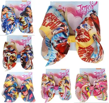 

2020 hot 7Inch Large Hair Bows hair clip cartoon print ribbon Girls bowknot Hairpin headwear handmade Hair Accessories
