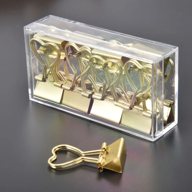 Gold Heart Высокое качество, розовое золото, креативный длинный хвост, зажим, Европейская и американская мода, офисные канцелярские принадлежности, папка, зажим ласточкин хвост - Цвет: Gold Heart
