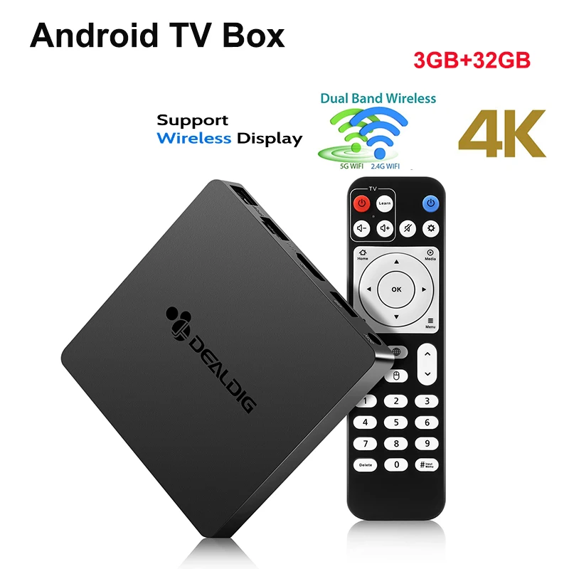 

Original DEALDIG BOXD6 Smart TV Box Android 7.1 Amlogic S912 3GB 32GB Set Top Box HDMI Voice Control Set-Top Box 4K Media Player