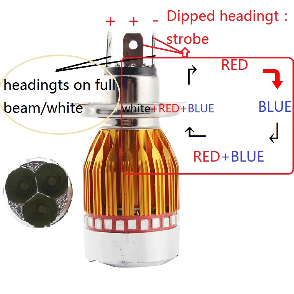 1 шт. RGB DC 9 80 в стробоскоп Вт белый Hi Low Beam H6 BA20D H4 Angel Eye противотуманная лампа 900LM