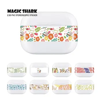 

Magic Shark Crayon Shinchan Cute Cartoon US Flag Flower Leaf Simple Style Sticker Case Cover Film for Earphone Airpods Pro