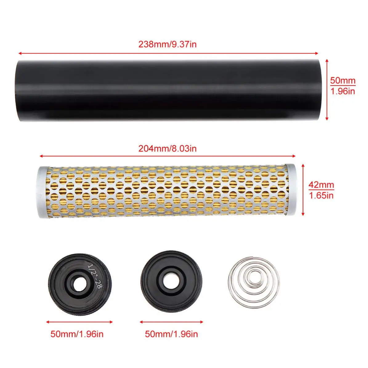 Алюминиевый Топливный фильтр 1/2-2" 1/2" с фильтром 4004 подходит для элемента и пружины подходит для Napa 4003 WIX 24003