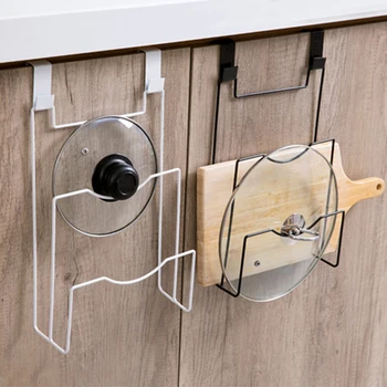 

Pot Cover Shelf Cupboard Door Hanging Pan Lid Holder Storage Rack Organizer Stand Kitchen Storage Organizer