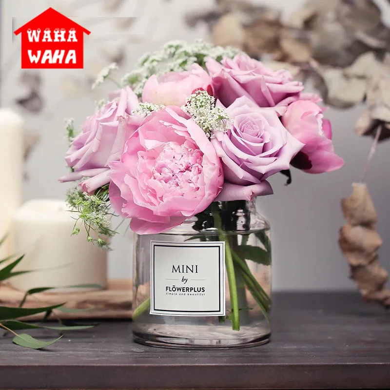 

Handcraft Colorful Vase DIY Glass Vase Office Decor Creative Hydroponic Bottle Home Decoration Transparent Micro-landscape
