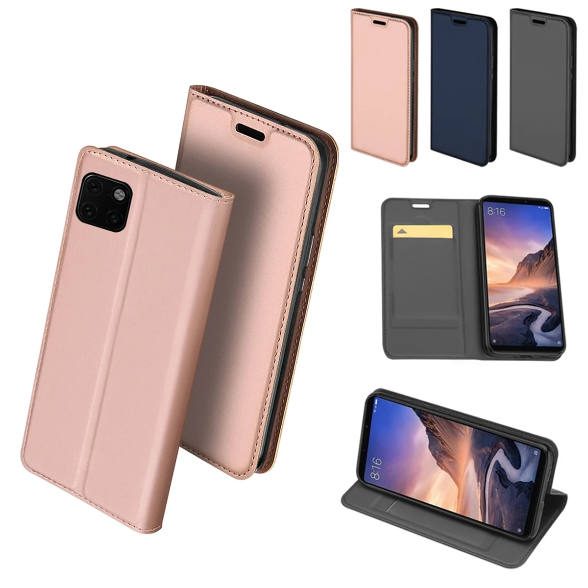 Для iPhone 11/11 Pro/11 Pro Max кожаный чехол тонкий дизайн книги Магнитный Флип-Стенд защитный чехол для телефона с отделениями для карт