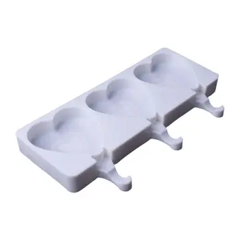 

Food Safe Silicone Ice Cream Mold 3 Cell Heart Shape Frozen Juice Popsicle Maker Lolly Cube Mould