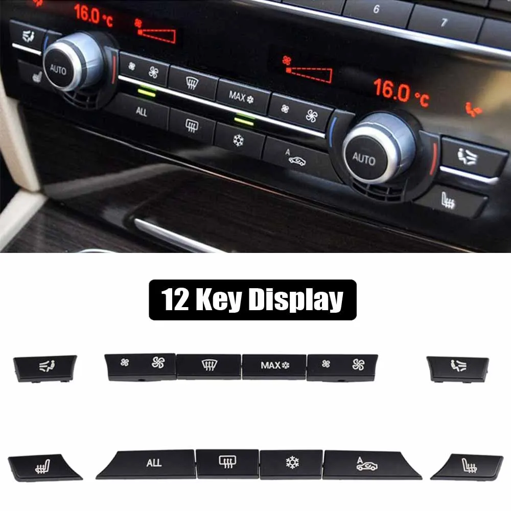 12Pcs Auto Car Dashboard A/C Air Conditioner Control Switch Button Key