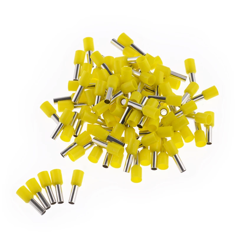 

100pcs/pack E4009 6 colors Tubular Wire Cold Pressure Terminal Connector Electrical Terminals Terminator