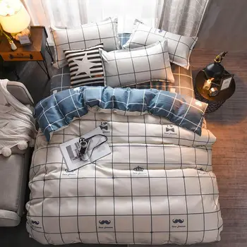 

50 Bedding SetThe red-crownd crane 3/4pcs Family Set Sheet Duvet Cover Pillowcase Boy Room flat sheet, bed set pineapple