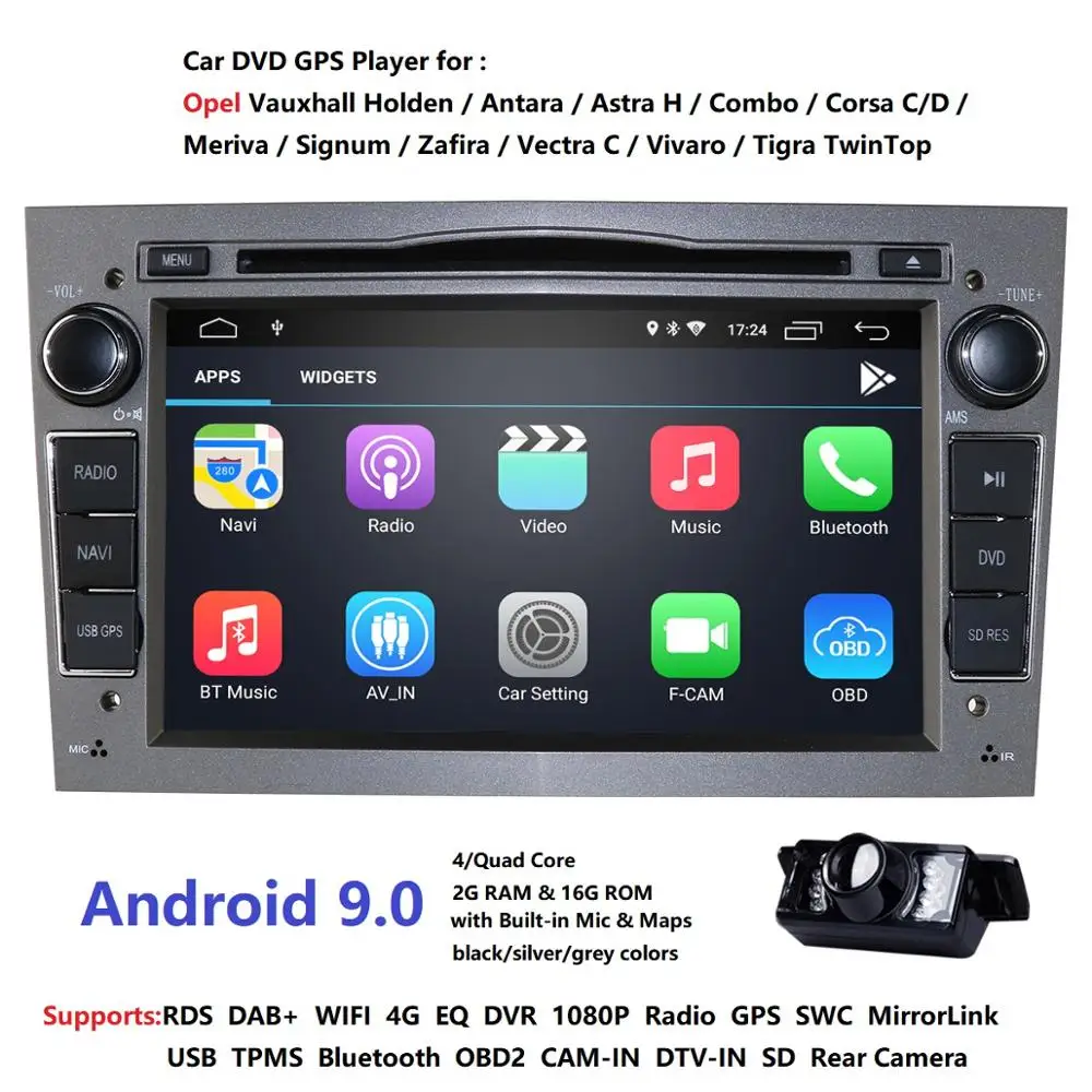 2din Android9.0 CarDVD мультимедийный плеер gps навигация для Opel Astra H Opel Combo Opel Corsa с CAN-BUS 2 г 4 г RDS DSP DAB