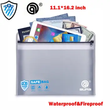 

Fireproof Waterproof Document Bags Storage Protection Cash Safety Envelope Bag Pouch /BY