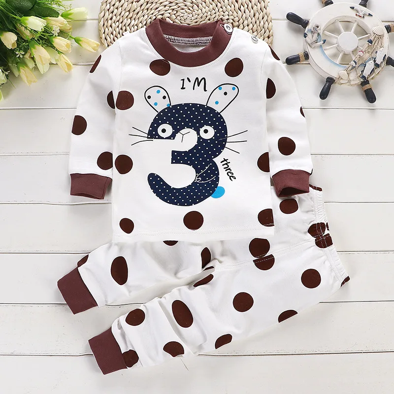 

Spring Autumn Infant Suit Cloting Children Warm Underwear Baby Boy Girl Sets Clothes Cartoon suit 0-5 years old