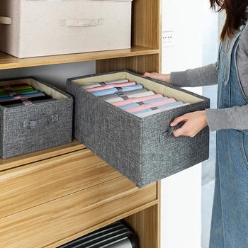 

Drawer Storage Box Without Lid Home Storage Basket Side Handle Sorting Stand Large Capacity Foldable Holder Washable Storage Box