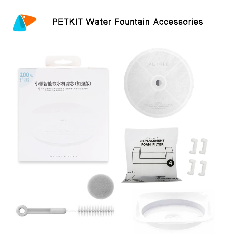 PETKIT-unidades de filtro para fuente de agua EVERSWEET 2 y 3, filtros de repuesto (5 uds), Kit de limpieza, suministros para mascotas