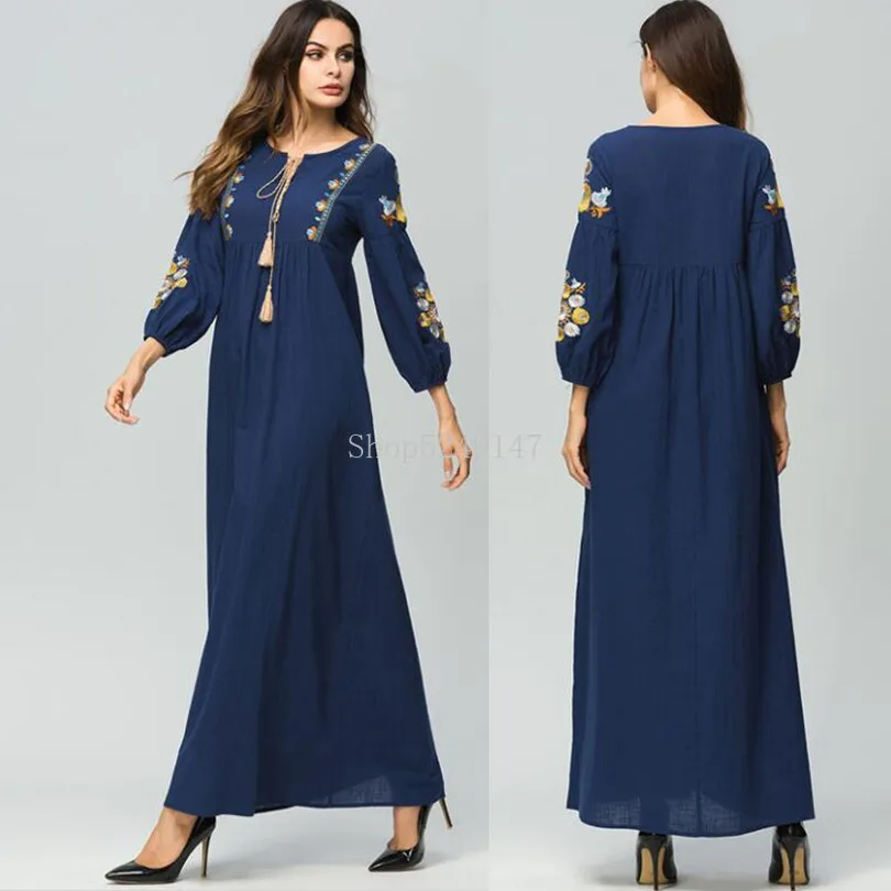 Vestido 2020 Eau Abaya Caftan Dubai Bangladesh Turquie Femmes Broderie Hijab Robe Musulmane Jilbab Robe Turque Vetements Islamiques Aliexpress