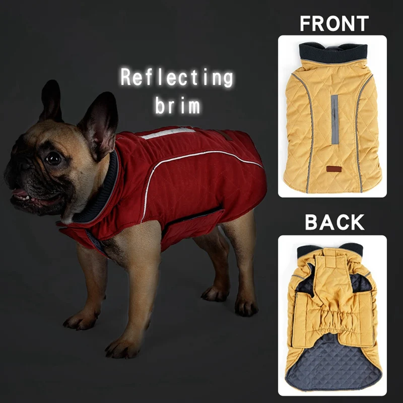 Высококачественная одежда для собак Стеганое пальто для собак водоотталкивающая зимняя для домашней собаки куртка жилет Ретро Уютная теплая одежда для собак Одежда для больших собак