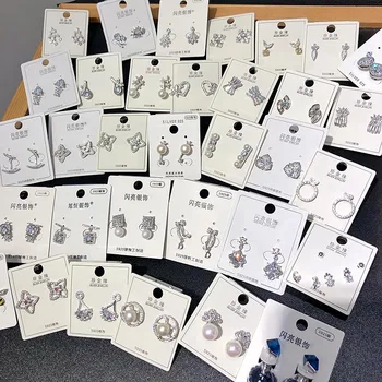 

30 Pairs/lot creative top quality women earrings jewelry fashion luxury zircon wedding earrings wholesale 201104-59