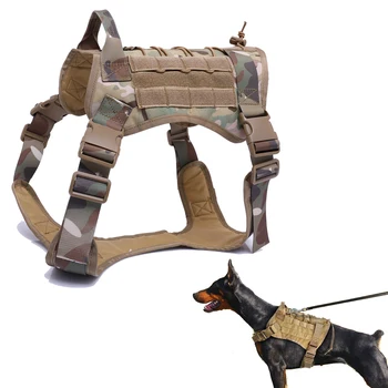 

Military Tactical Dog Harness German Shepherd Pet Dog Vest With Handle Nylon Bungee Dog Leash Harness For Small Large Dogs Puppy