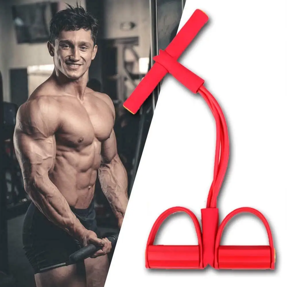 Multifunction Foot Pedal Bodybuilding Expander/Elastic Arm Stretching Pull Rope/Sit-up Pulling Strap 4 Resistance Bands Workout