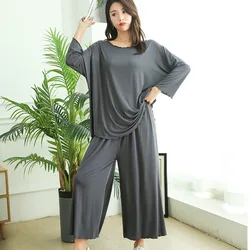 Modal Plus Size Women's Pajamas Two-piece Set, Casual and Loose Ladies Pajamas Set, Comfortable Pajamas Women Plus Size Lingere