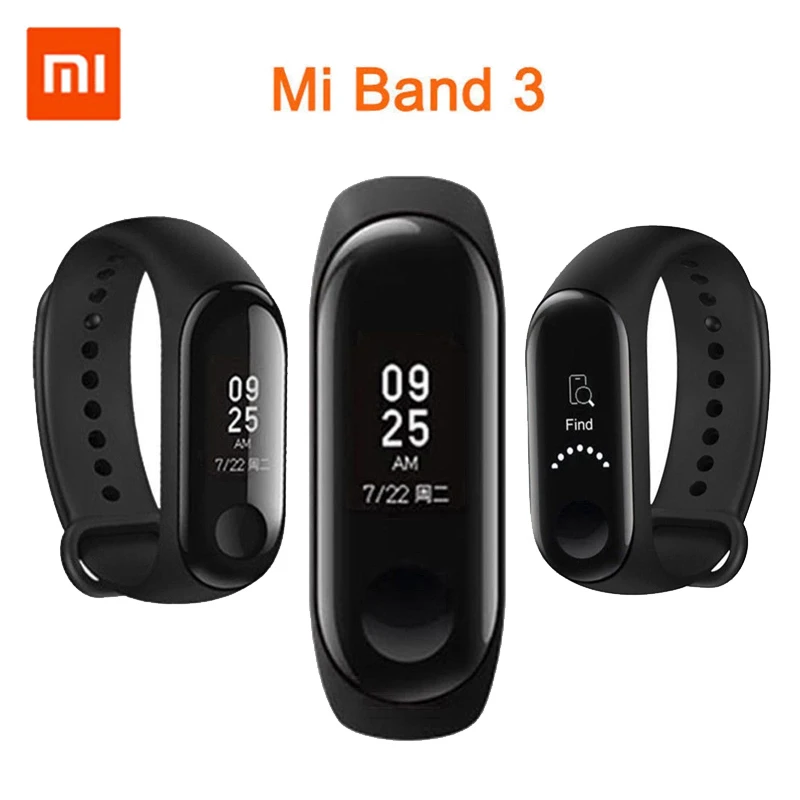 Фитнес трекер Xiaomi Mi Band 3 водонепроницаемый смарт браслет с сенсорным OLED дисплеем