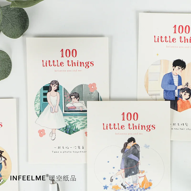 30 Pcs/Set 100 Little Things in Love Postcard DIY You and Me Greeting Card Message Card Birthday Gift