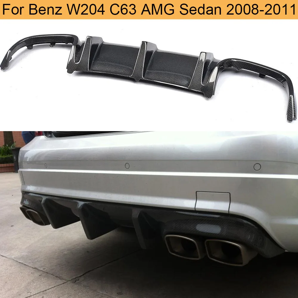 Диффузор для заднего бампера W204 C63 AMG из углеродного волокна спойлер Mercedes Benz C Class