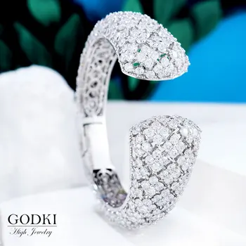 

GODKI Luxury Full Cubic Zircon Bracelet Bangle CUFFs For Women Wedding Trendy Geometry Wedding Party Engagement Fashion Jewelry