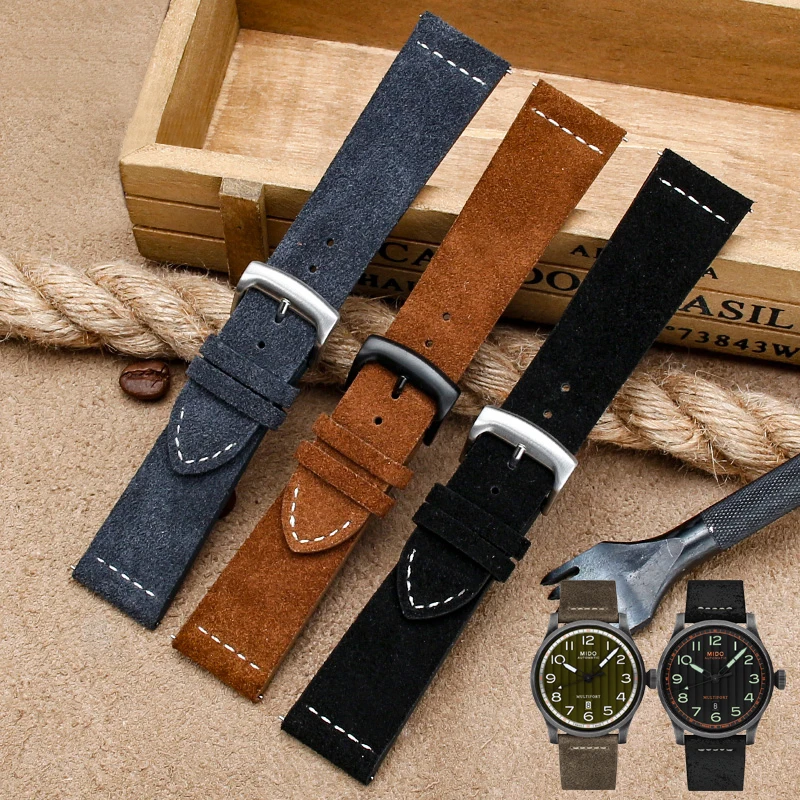 Cinturino in pelle scamosciata 23mm cinturino per orologio marrone grigio  nero cinturino antistrappo barra a sgancio rapido per uomo accessori per  orologi|Watchbands| - AliExpress