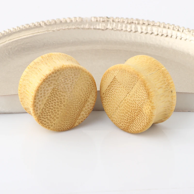 Bamboo Wood Plugs and Tunnels Shine Ear Gauges Earrings Stretchers Expander Piercing  Saddly Body Earrings Gauges Kit Wholesales