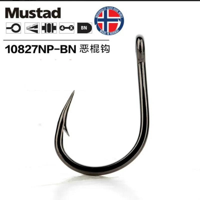 

20pcs/lot Mustad 10827 Hooks Deep Ocean Fishing 4X Strong Hook Anzol Barbed Iron Board Fishing Hooks Articulos Jig Bait Pesca