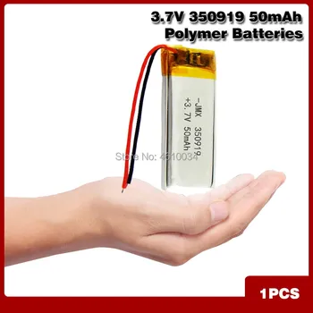 

3.7v 50mAh 350919 Lithium Polymer Li-Po li ion Rechargeable Battery For Bluetooth headset massage stick selfie stick Smart watch