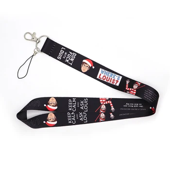 

30pcs/lot Creative Keep Calm and Ask Louis Louis Theroux Lanyard Mobile Phone Key Strap Clip Badge Customizable Hang Rope D142