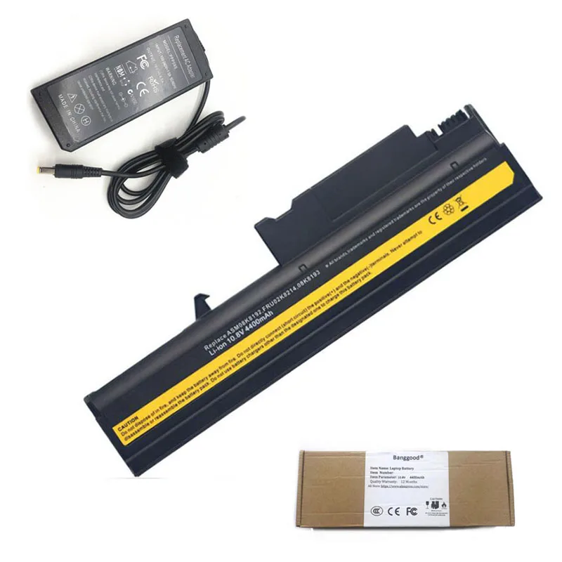 4400 мАч аккумулятор ноутбука + 16V 4.5A AC зарядное устройство для IBM ThinkPad R50 R50E R50P R51 R52 T40