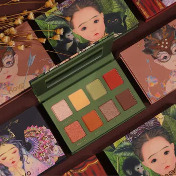 

Hot sale Eyeshadow Palette 8 Colors Matte Pearlescent Eyeshadow High Pigment Silky Powder Makeup Pallete FRE