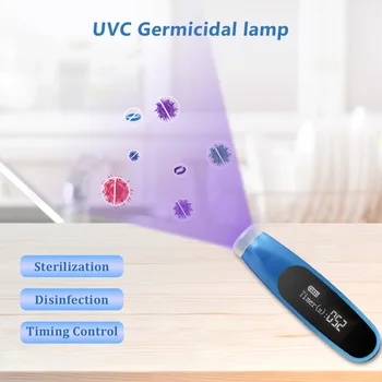 

Rechargeable Ultraviolet UV Sterilizer Light Tube Bulb Portable USB UV Light with OLED Screen Disinfection Bactericidal Lamp