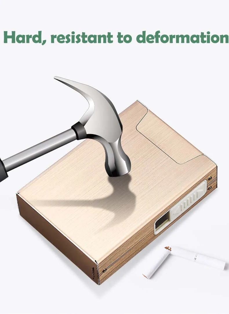 Чехол для сигарет, зажигалка для курения, алюминиевый сплав, USB перезаряжаемая зажигалка, ветрозащитная зажигалка, чехол для электронных гаджетов