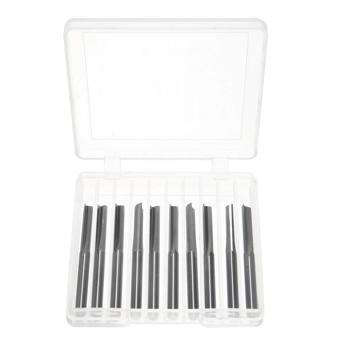 10pcs 2 Flute Straight Slot Milling Cutter Set Tungsten Steel CNC Router Bits 17mm Length For Wood MDF