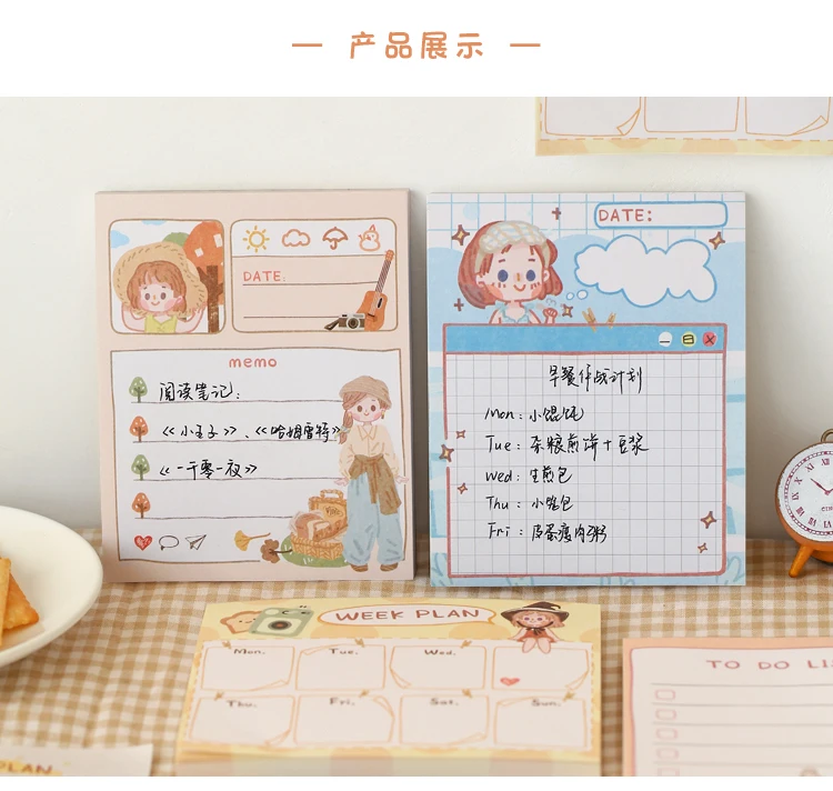 50 шт./компл. Kawaii бумаги для заметок на клейкой основе стильная футболка с изображением персонажей видеоигр график To Do List кавайные этикетки офисные школьные принадлежности, блокноты в стационарный Блокнот