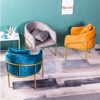 

Customizable Nordic Style Living Room Sofas Chairs Modern Leisure Chair Single Sofa Chair Office Employees To Discuss Sofa Decks