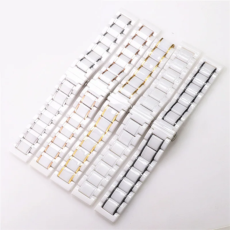 Ceramic Watch Band for Apple Watch 4 5 44mm 40mm Iwatch 6 SE 38mm 42mm Ceramic and Stainless Steel Strap Bracelet Wristband Belt